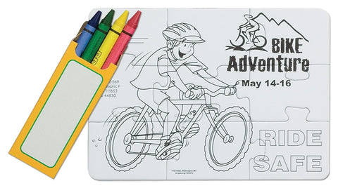 Coloring Puzzles -Stock Graphics - Bike Safety