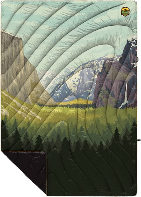 Rumpl The Original Puffy National Parks Collection | Printed Outdoor Camping Blanket for Traveling, Picnics, Beach Trips, Concerts | Yosemite, 1-Person