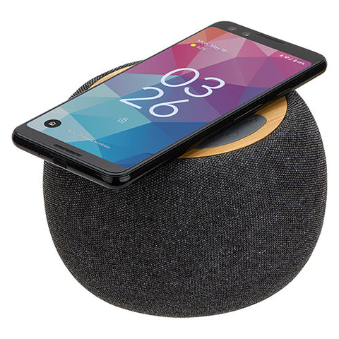 Empire Bamboo Wireless Speaker with 5W Wireless Charger