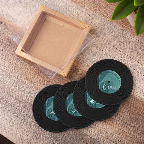 4 Piece Record Coaster Set