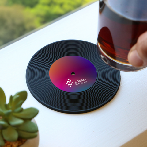 4 Piece Record Coaster Set