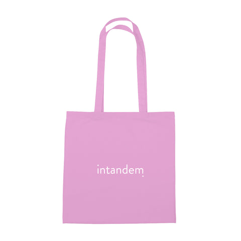 100% pink cotton tote bag