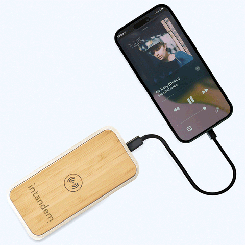 Wireless Quick Charging Bamboo Power Bank