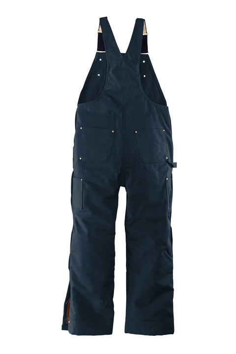 Carhartt Mens Firm Duck Insulated Bib Overalls w/ Pockets - Dark Navy Blue