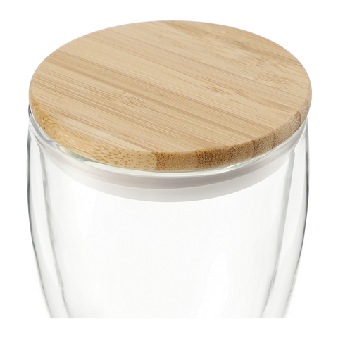 Easton Glass cup with Bamboo lid 12oz