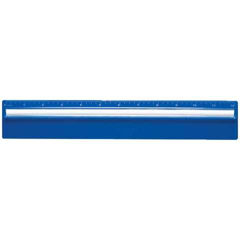 PLASTIC 12" RULER WITH MAGNIFYING GLASS
