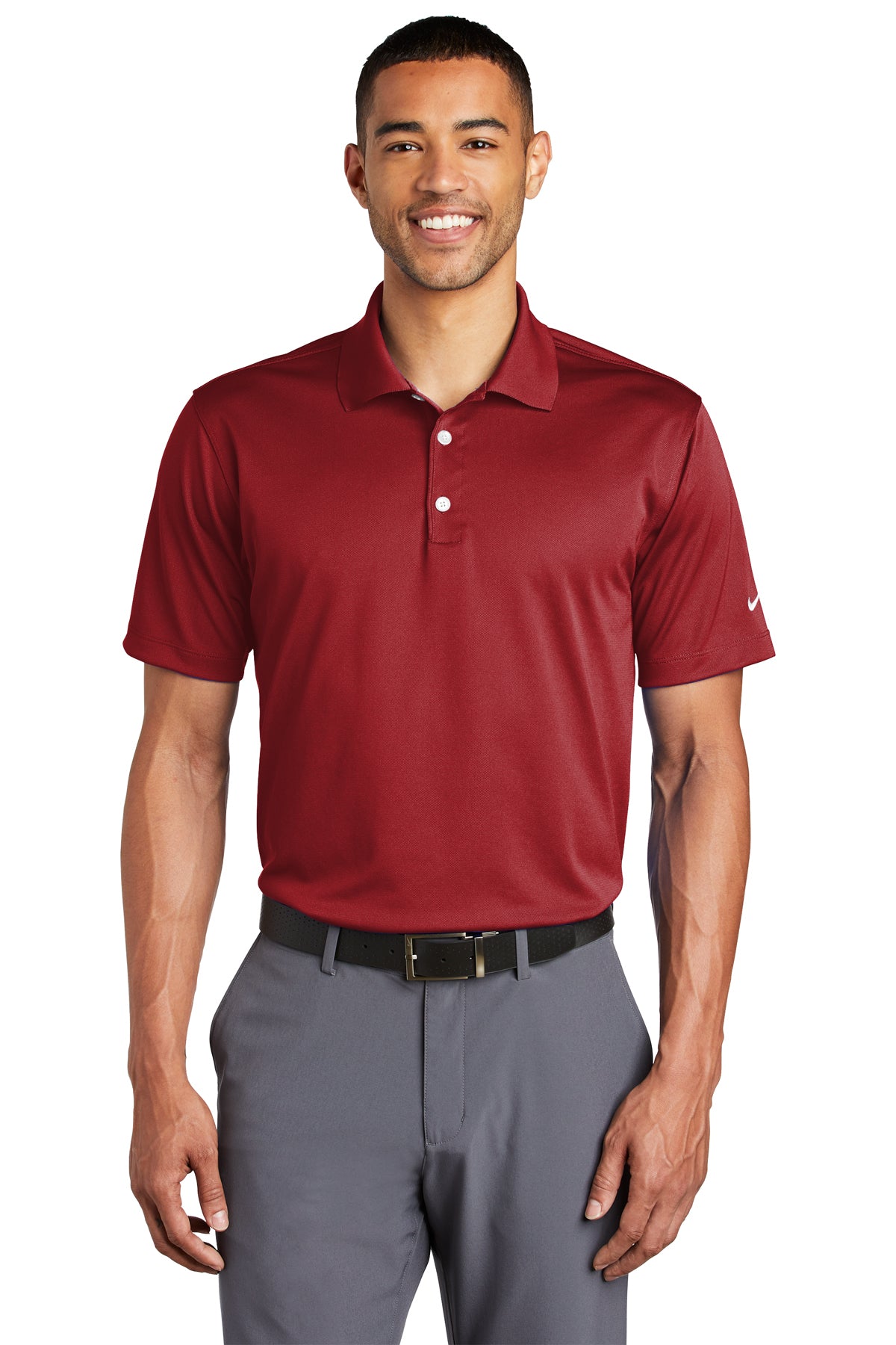 Red nike golf shirt online