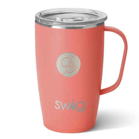 Swig Life 18oz Travel Mug | Insulated Stainless Steel Tumbler with Handle |  Red