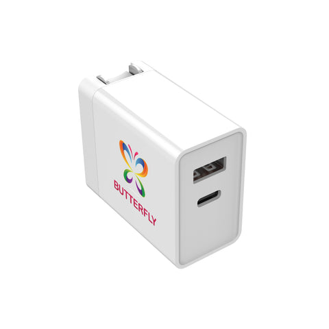 20W USB-C + 18W USB-A Fast Charging Power Wall Adapter