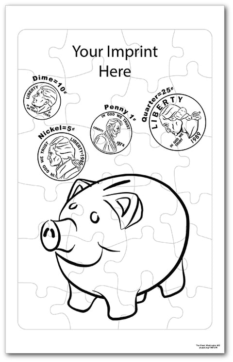 Coloring Tray Puzzle - Piggy Bank
