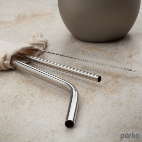 Perka® Avila 5-Piece Stainless Steel Straw Set