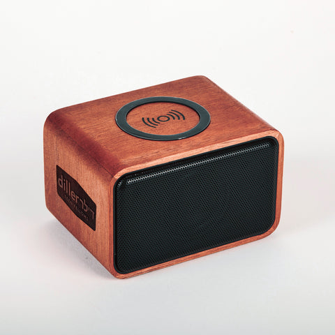 Mahogany Wood-Crafted Bluetooth Speaker & Wireless Charger
