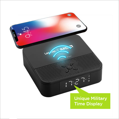 Special Version: 3-in-1 Bluetooth 5.0 Speaker with Wireless Charger & 24 Hour Military Time Alarm Clock
