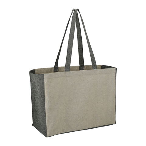Recycled Cotton Contrast Side Shopper Tote