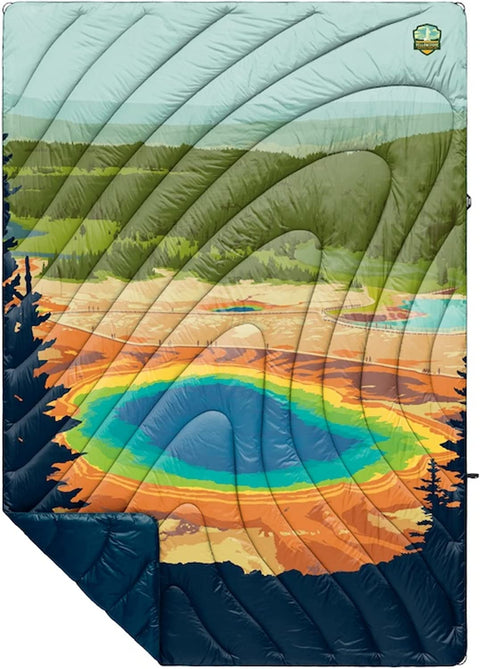 Rumpl The Original Puffy National Parks Collection | Printed Outdoor Camping Blanket for Traveling, Picnics, Beach Trips, Concerts | Yosemite, 1-Person