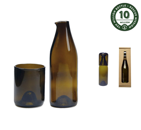 NESTING CARAFE & GLASS SET IN AMBER